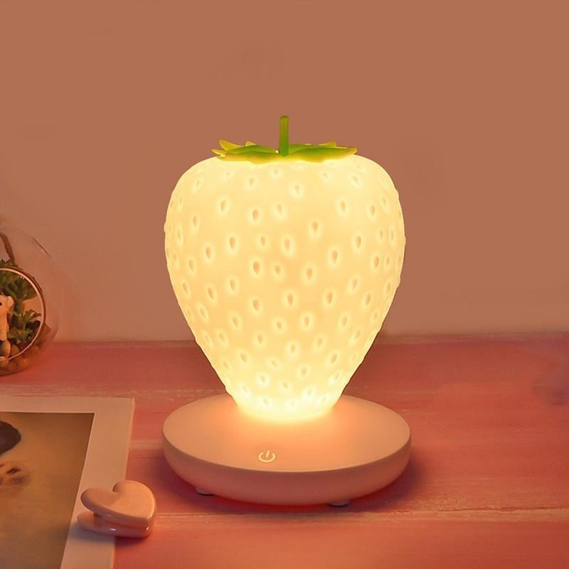 Strawberry Nightstand Lamp for Bedroom - Touch Control, USB Powered, view 3