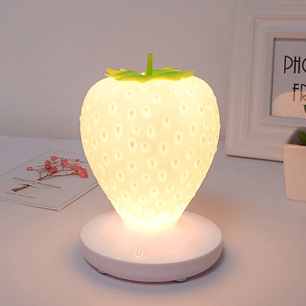 Strawberry Nightstand Lamp for Bedroom - Touch Control, USB Powered, view 4