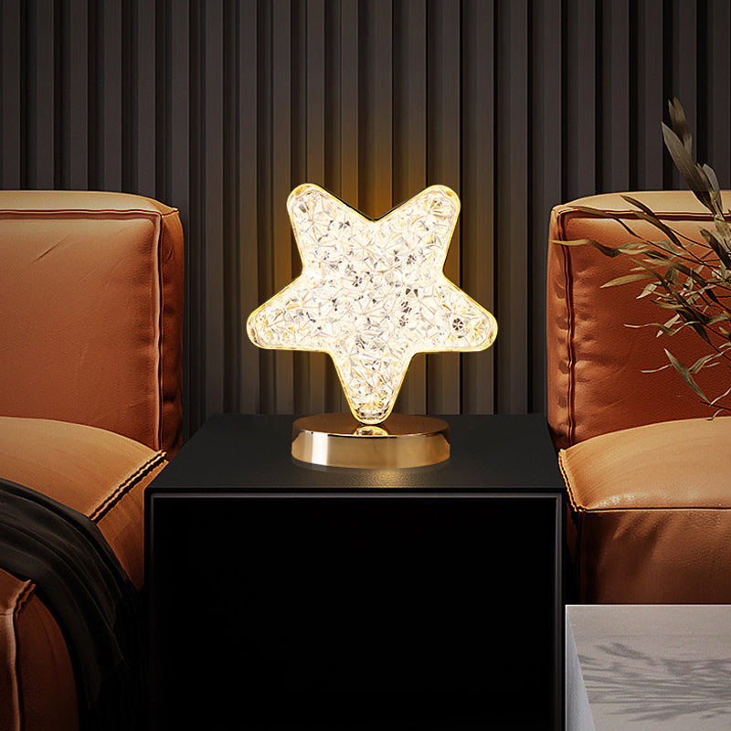 Star Moon Metal Table Lamp - LED, USB Charging, Decorative Bedside Light, view 10