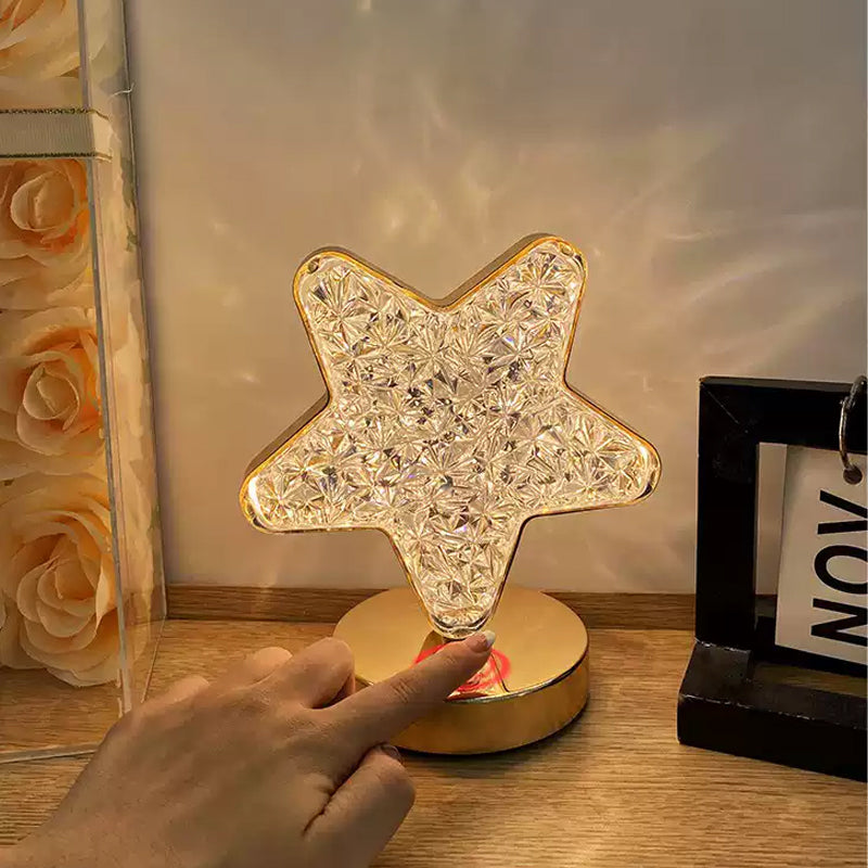 Star Moon Metal Table Lamp - LED, USB Charging, Decorative Bedside Light, view 11