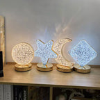 Star Moon Metal Table Lamp - LED, USB Charging, Decorative Bedside Light, view 12