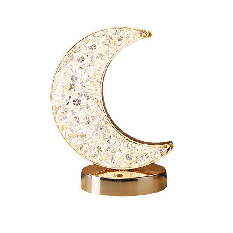 Star Moon Metal Table Lamp - LED, USB Charging, Decorative Bedside Light, view 16