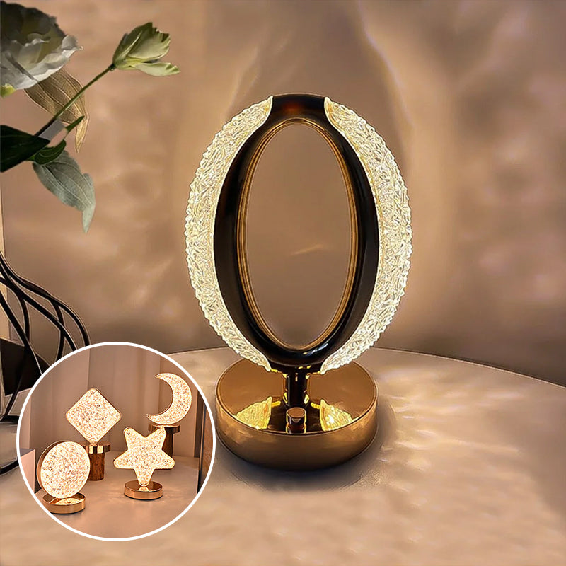 Star Moon Metal Table Lamp - LED, USB Charging, Decorative Bedside Light, view 2