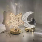 Star Moon Metal Table Lamp - LED, USB Charging, Decorative Bedside Light, view 6