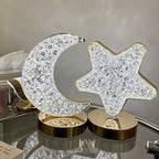 Star Moon Metal Table Lamp - LED, USB Charging, Decorative Bedside Light, view 9