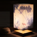 Vintage Japanese Table Lamp for Bedroom - Fabric Shade, Scandinavian Style, view 5