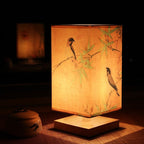 Vintage Japanese Table Lamp for Bedroom - Fabric Shade, Scandinavian Style, view 8