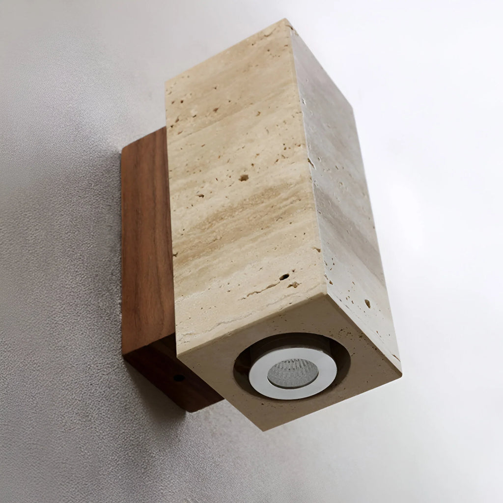 Natural Travertine Wall Light - LED, Real Stone Material, view 6