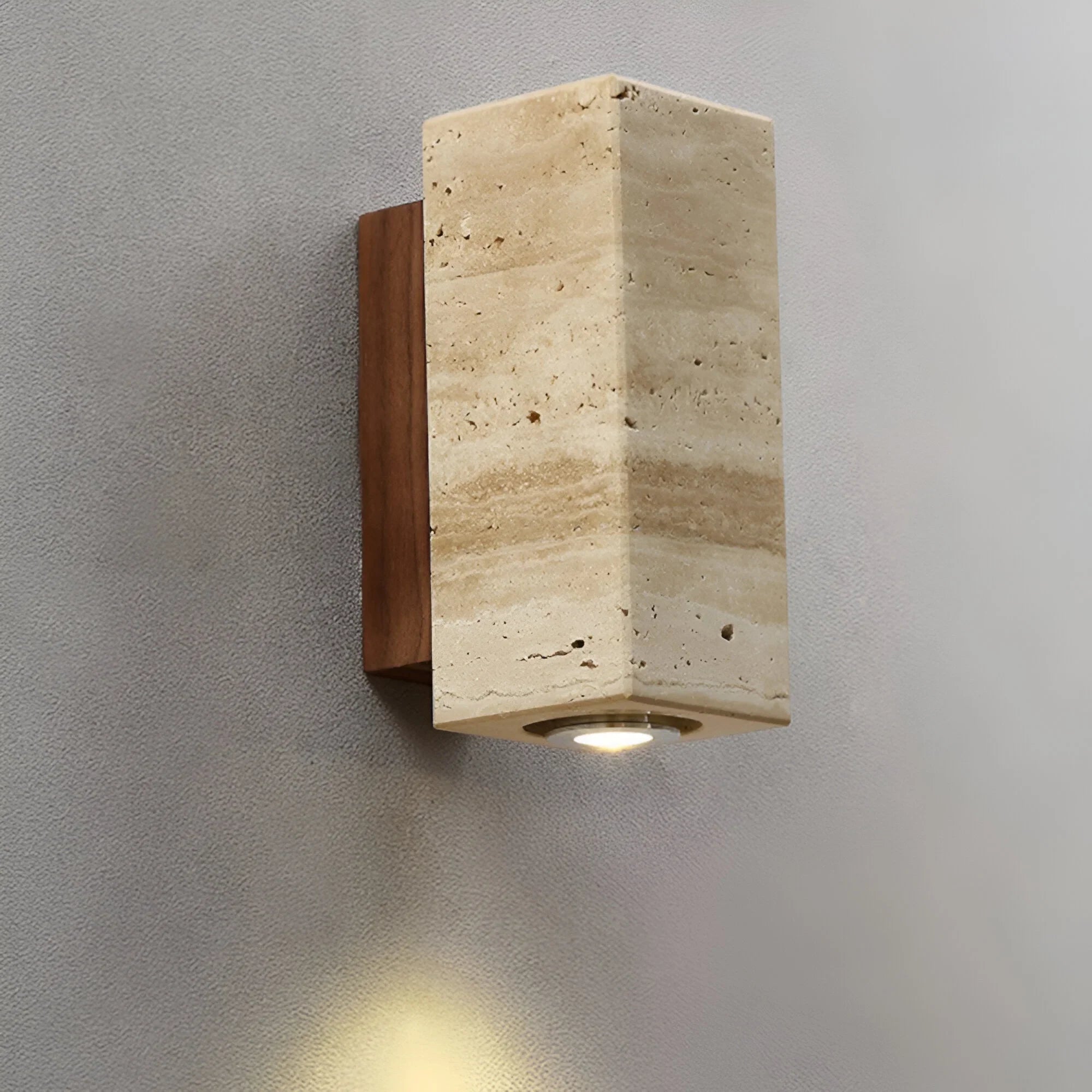 Natural Travertine Wall Light - LED, Real Stone Material