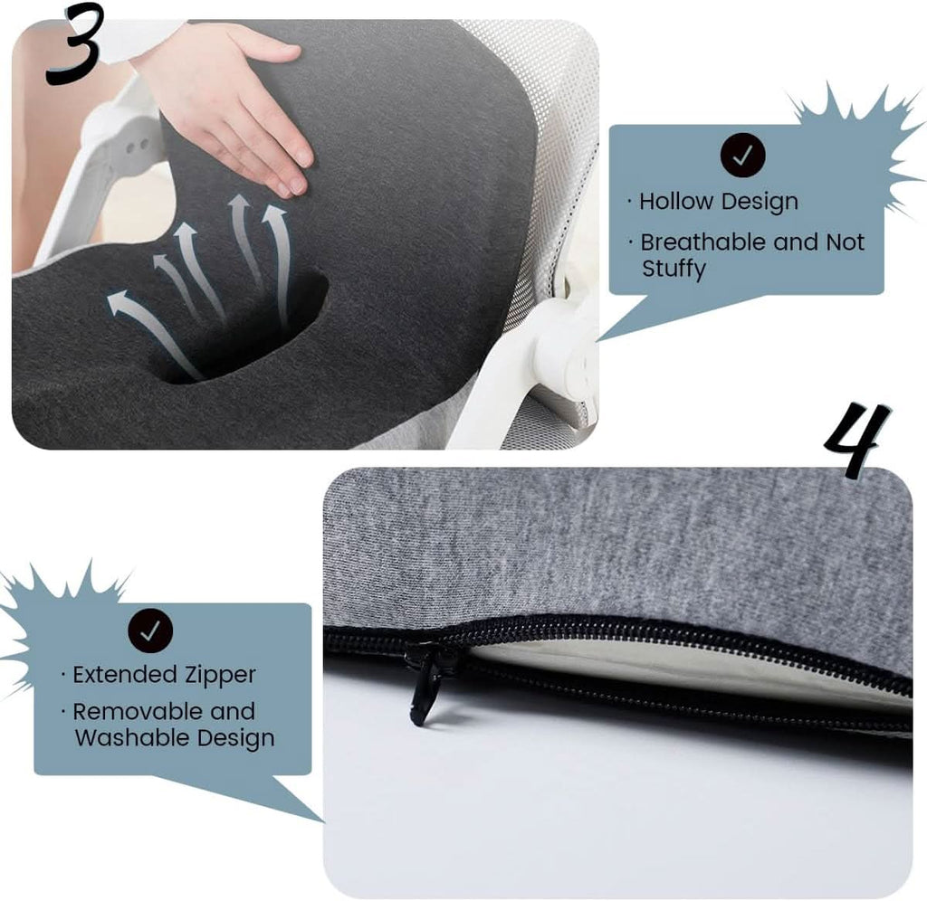 Memory Foam Seat Cushion for Office Chair, Car, Home, Wheelchair, Travel, view 5