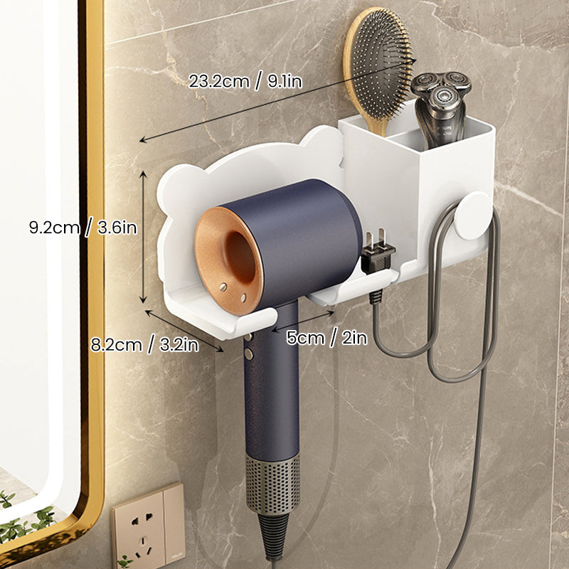 Bathroom Hair Dryer Holder - White, Black, Grey, view 10