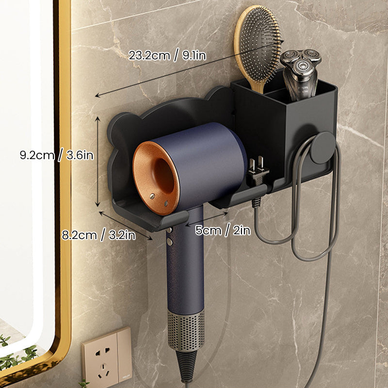 Bathroom Hair Dryer Holder - White, Black, Grey, view 12