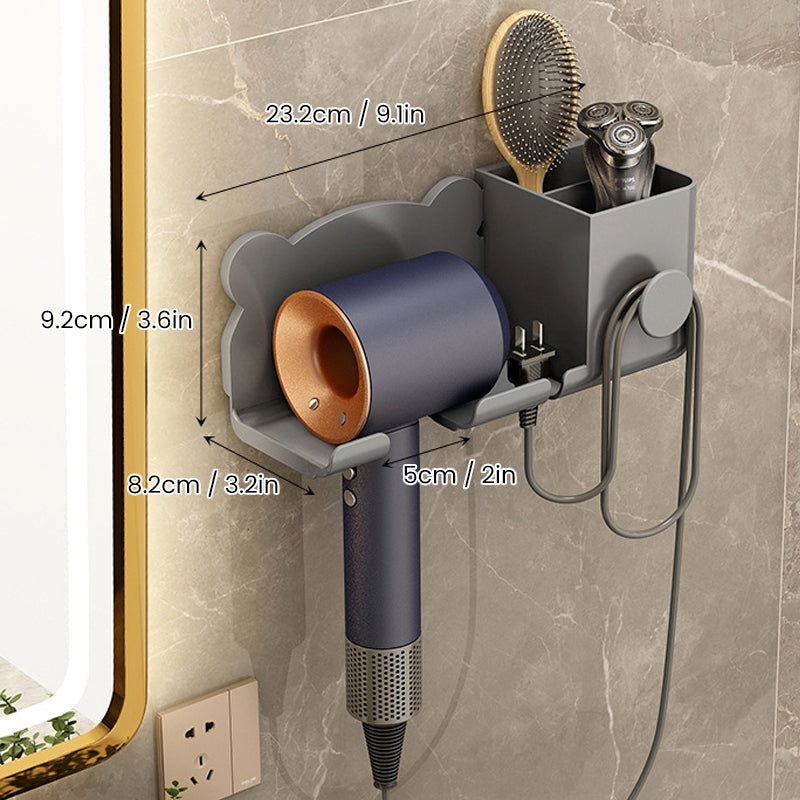 Bathroom Hair Dryer Holder - White, Black, Grey, view 14