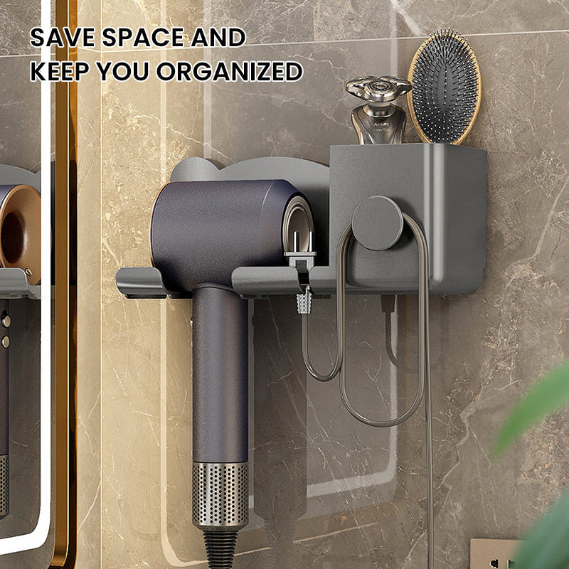 Bathroom Hair Dryer Holder - White, Black, Grey, view 3