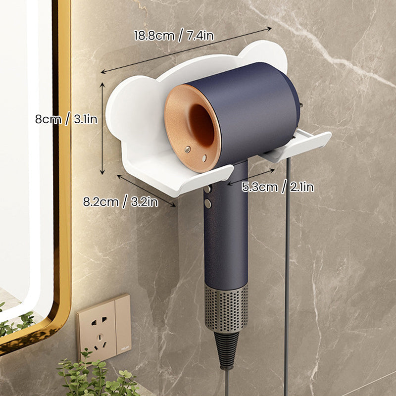 Bathroom Hair Dryer Holder - White, Black, Grey