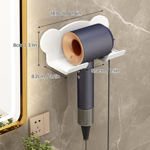 Bathroom Hair Dryer Holder - White, Black, Grey