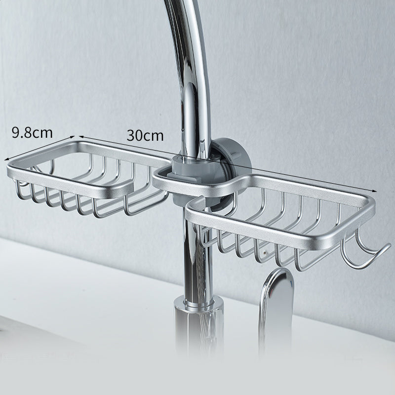 Shower Holder for Shampoo and Soap - Aluminium, No Drilling, Black or Silver, view 13