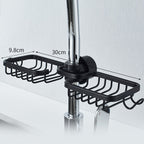 Shower Holder for Shampoo and Soap - Aluminium, No Drilling, Black or Silver, view 14