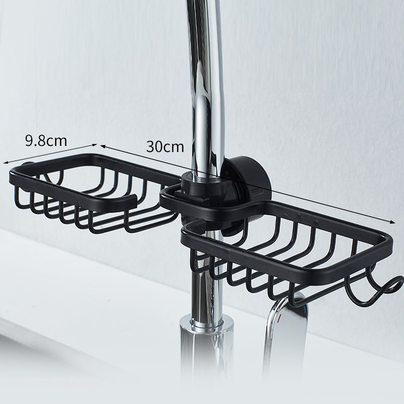 Shower Holder for Shampoo and Soap - Aluminium, No Drilling, Black or Silver, view 14