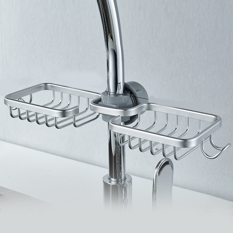 Shower Holder for Shampoo and Soap - Aluminium, No Drilling, Black or Silver, view 15