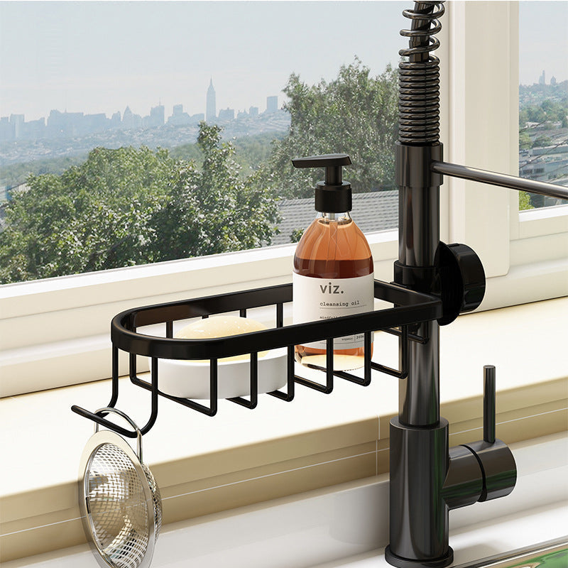Shower Holder for Shampoo and Soap - Aluminium, No Drilling, Black or Silver, view 17