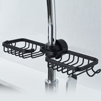 Shower Holder for Shampoo and Soap - Aluminium, No Drilling, Black or Silver, view 18