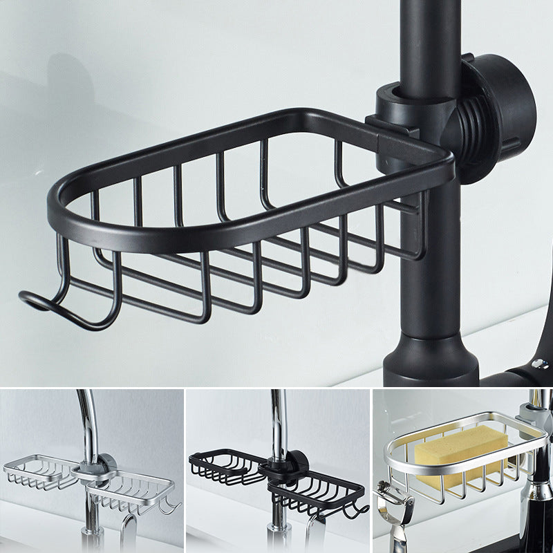 Shower Holder for Shampoo and Soap - Aluminium, No Drilling, Black or Silver, view 9