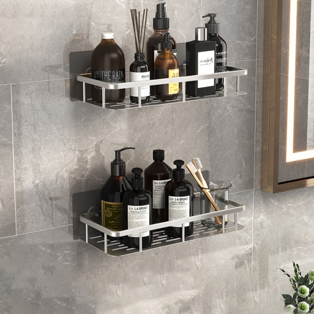 Metal Suction Cup Bathroom Shelves - Durable Metal, Tool-Free Installation, view 14