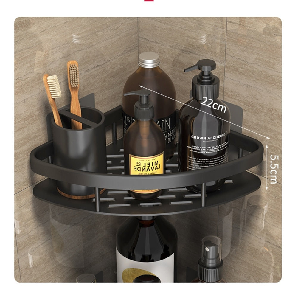 Metal Suction Cup Bathroom Shelves - Durable Metal, Tool-Free Installation, view 16