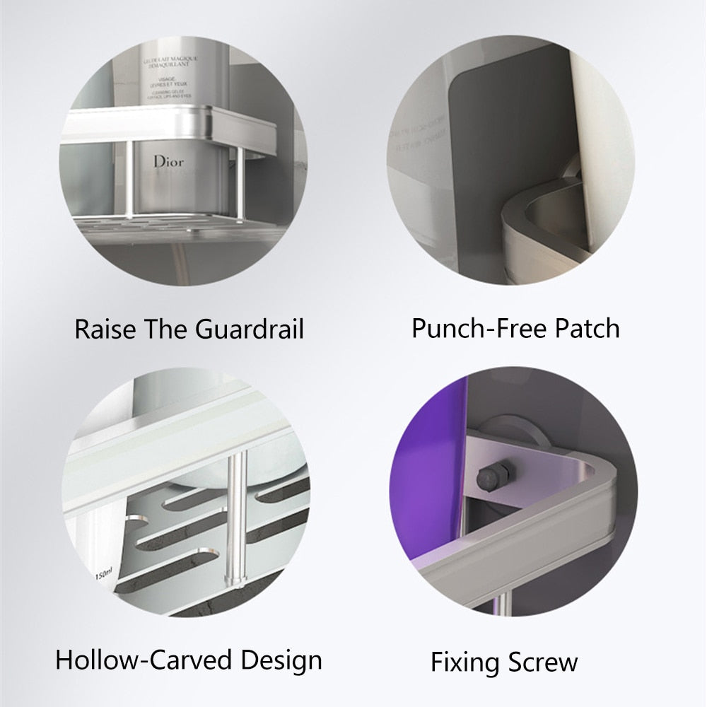 Metal Suction Cup Bathroom Shelves - Durable Metal, Tool-Free Installation, view 21