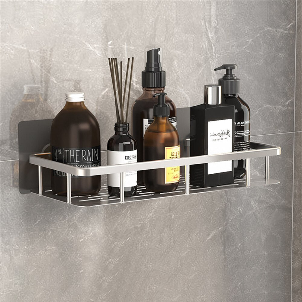 Metal Suction Cup Bathroom Shelves - Durable Metal, Tool-Free Installation, view 4