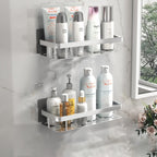 Metal Suction Cup Bathroom Shelves - Durable Metal, Tool-Free Installation, view 7