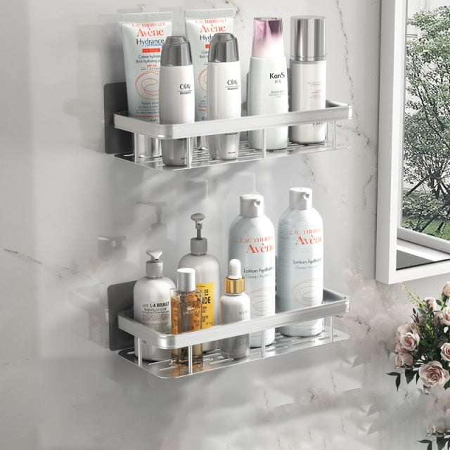 Metal Suction Cup Bathroom Shelves - Durable Metal, Tool-Free Installation, view 7