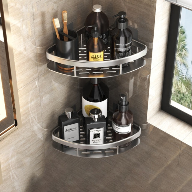 Metal Suction Cup Bathroom Shelves - Durable Metal, Tool-Free Installation, view 8