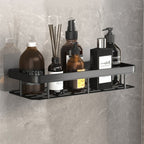 Metal Suction Cup Bathroom Shelves - Durable Metal, Tool-Free Installation