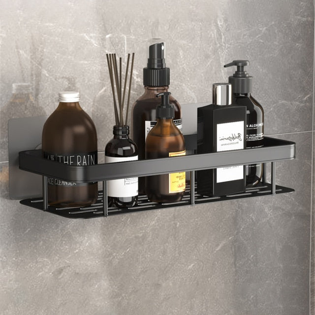 Metal Suction Cup Bathroom Shelves - Durable Metal, Tool-Free Installation