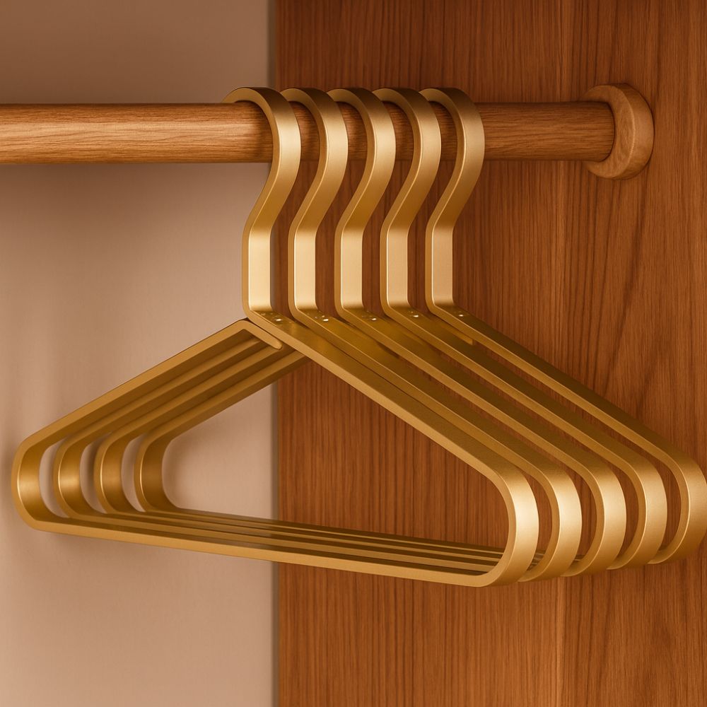 Alloy Slimline Clothes Hangers - Anti-Slip, 16.5 Inch, Reinforced Frame