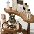 Rotating Wooden Makeup Organizer - 3 Shelves, Free-Standing, view 7