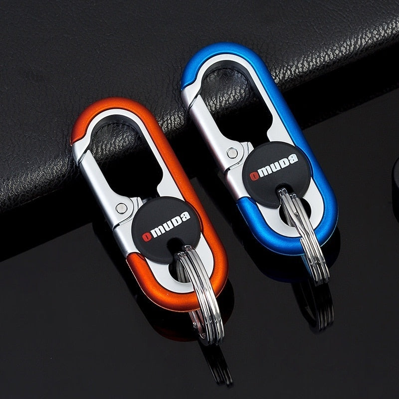 Steel Double Ring Hook Keychain - Zinc Alloy, Secure Design, view 2