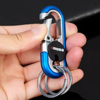 Steel Double Ring Hook Keychain - Zinc Alloy, Secure Design, view 3