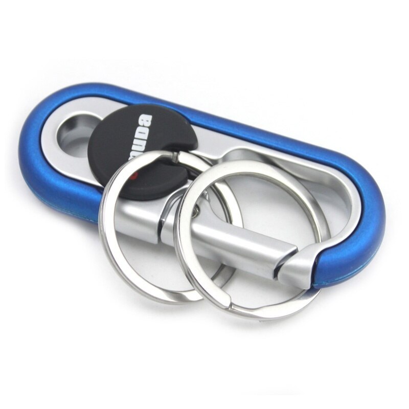 Steel Double Ring Hook Keychain - Zinc Alloy, Secure Design, view 4