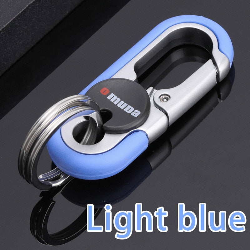 Steel Double Ring Hook Keychain - Zinc Alloy, Secure Design, view 5