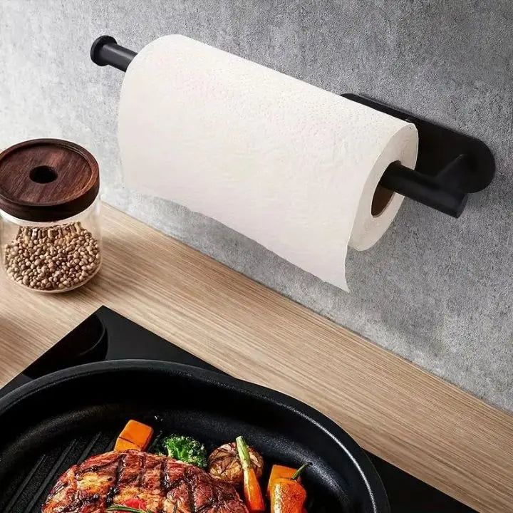 Wall Kitchen Paper Towel Holder - Stainless Steel, Self-Adhesive, 33 x 6 cm, view 3