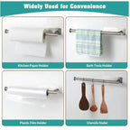 Wall Kitchen Paper Towel Holder - Stainless Steel, Self-Adhesive, 33 x 6 cm, view 4