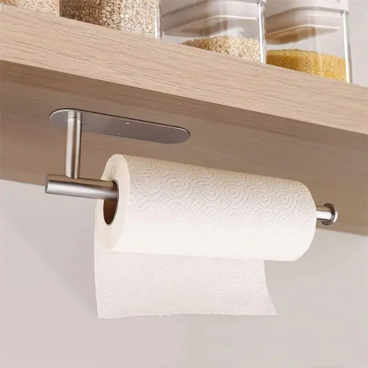Wall Kitchen Paper Towel Holder - Stainless Steel, Self-Adhesive, 33 x 6 cm, view 6
