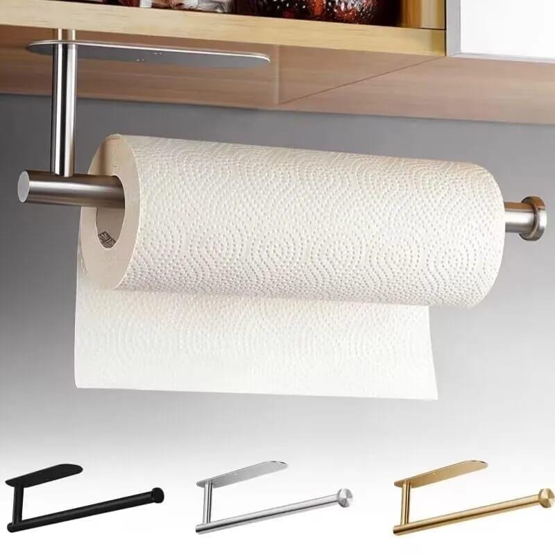 Wall-Mounted Stainless Steel Paper Towel Holder for Kitchen or Bathroom, view 6