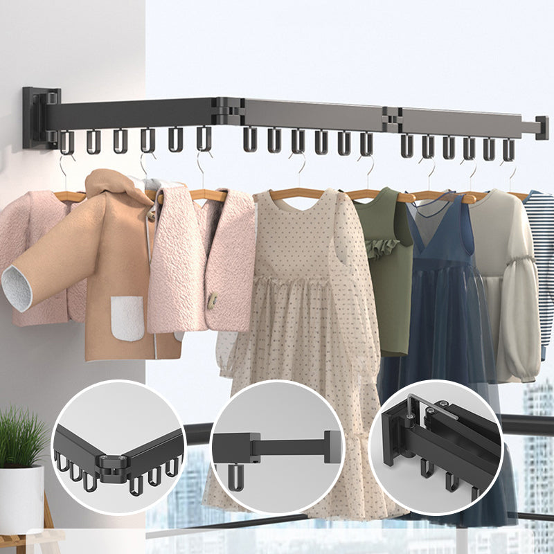 Aluminum Alloy Folding Ring Hook Drying Rack - Black or White, 110 lb Capacity, view 10