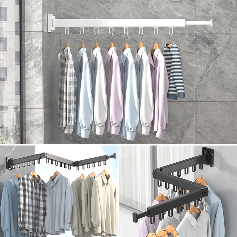 Aluminum Alloy Folding Ring Hook Drying Rack - Black or White, 110 lb Capacity, view 11