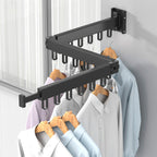 Aluminum Alloy Folding Ring Hook Drying Rack - Black or White, 110 lb Capacity, view 2