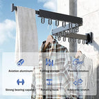 Aluminum Alloy Folding Ring Hook Drying Rack - Black or White, 110 lb Capacity, view 3